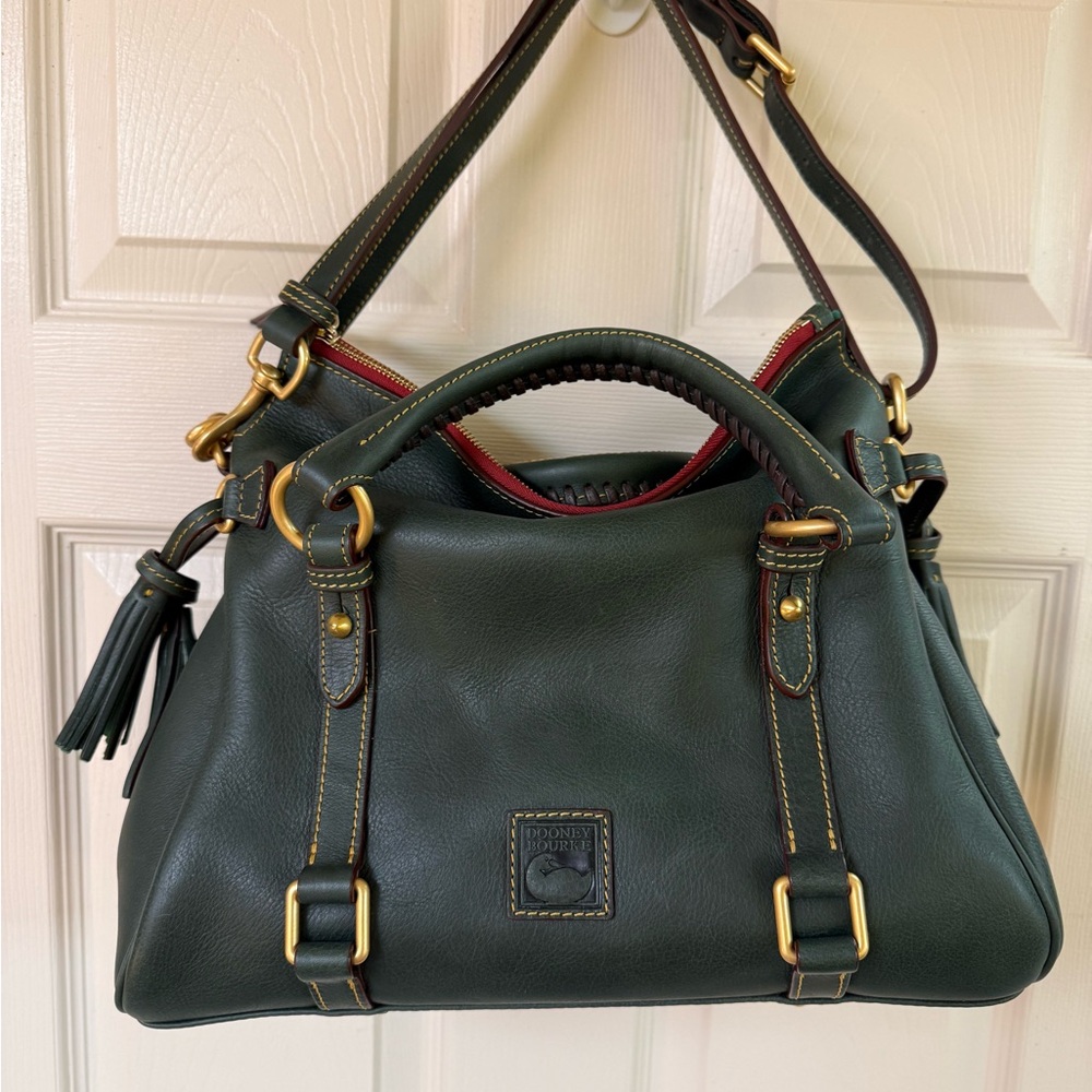 Dooney & Bourke Florentine Large Satchel in Ivy | NWT | Italian Leather